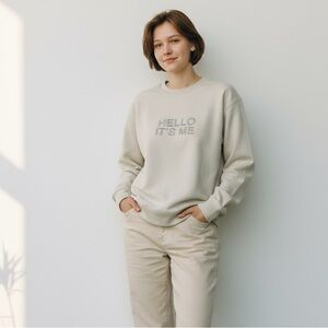 ADELE Hello It's Me Crewneck Bone L